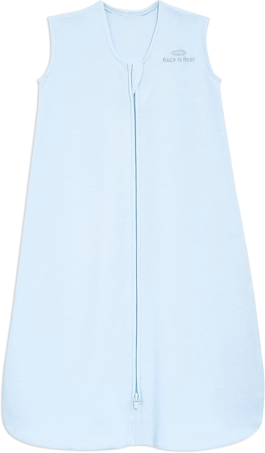 HALO Sleepsack 100% Cotton Wearable Blanket, Swaddle Transition Sleeping Bag, TOG 0.5, Baby Blue, X-Large