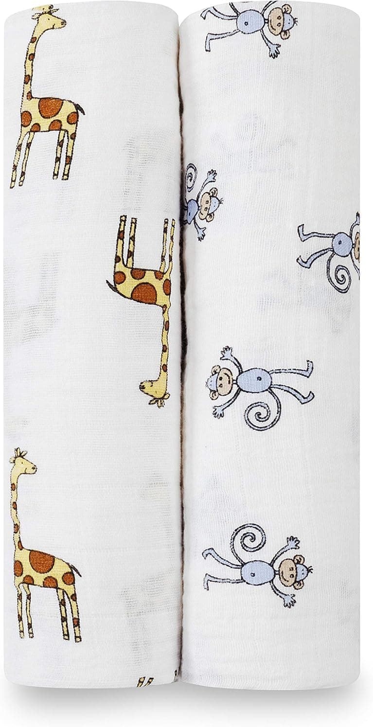 aden + anais Classic Muslin Swaddle Blanket, Boutique 100% Cotton Receiving Blanket for Swaddling