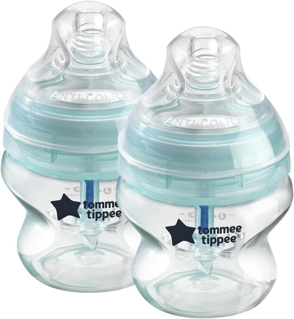 Tommee Tippee Anti-Colic Baby Bottles, Slow Flow Breast-Like Nipple, 5oz, 2 Count