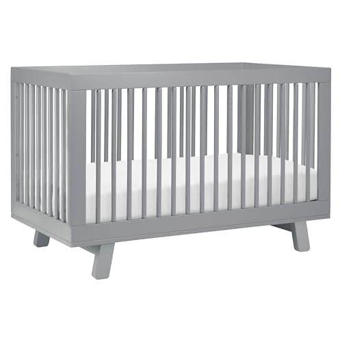 Babyletto Hudson 3-in-1 Convertible Baby Crib, Grey | Baby Crib Converts to Toddler Bed & Daybed - GREENGUARD Gold Certified, Easy to Assemble - Includes Toddler Conversion Kit