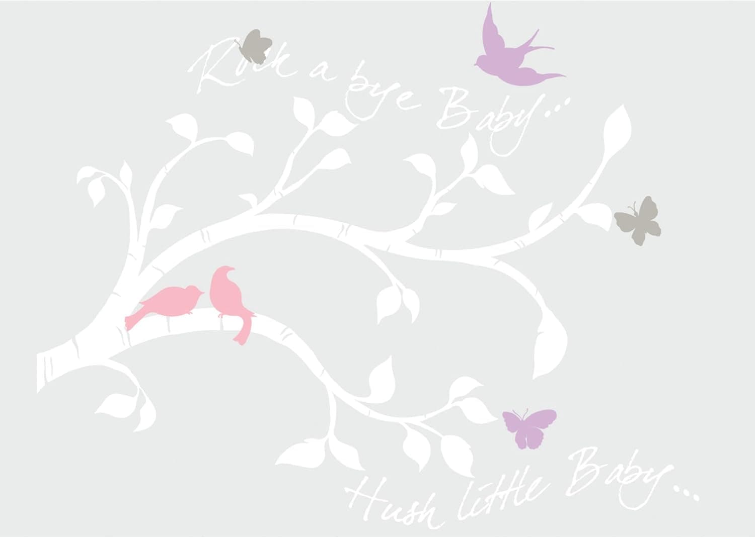 RoomMates RMK2038GM Rock-A-Bye Bird Branch Peel and Stick Giant Wall Decals, Decorative Wall Appliques