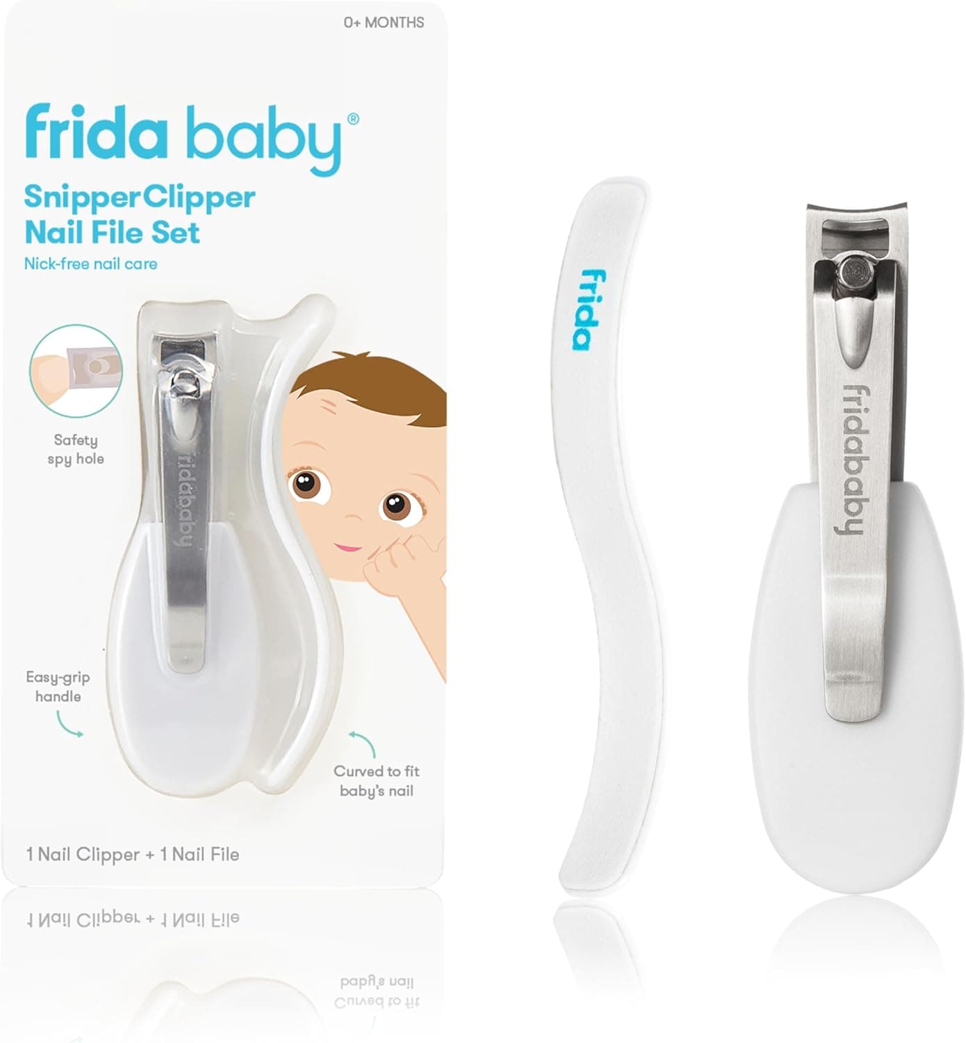 Frida Baby NailFrida Nail Clippers & Nail File & Buffer for Newborns and Up, Safety Spyhole