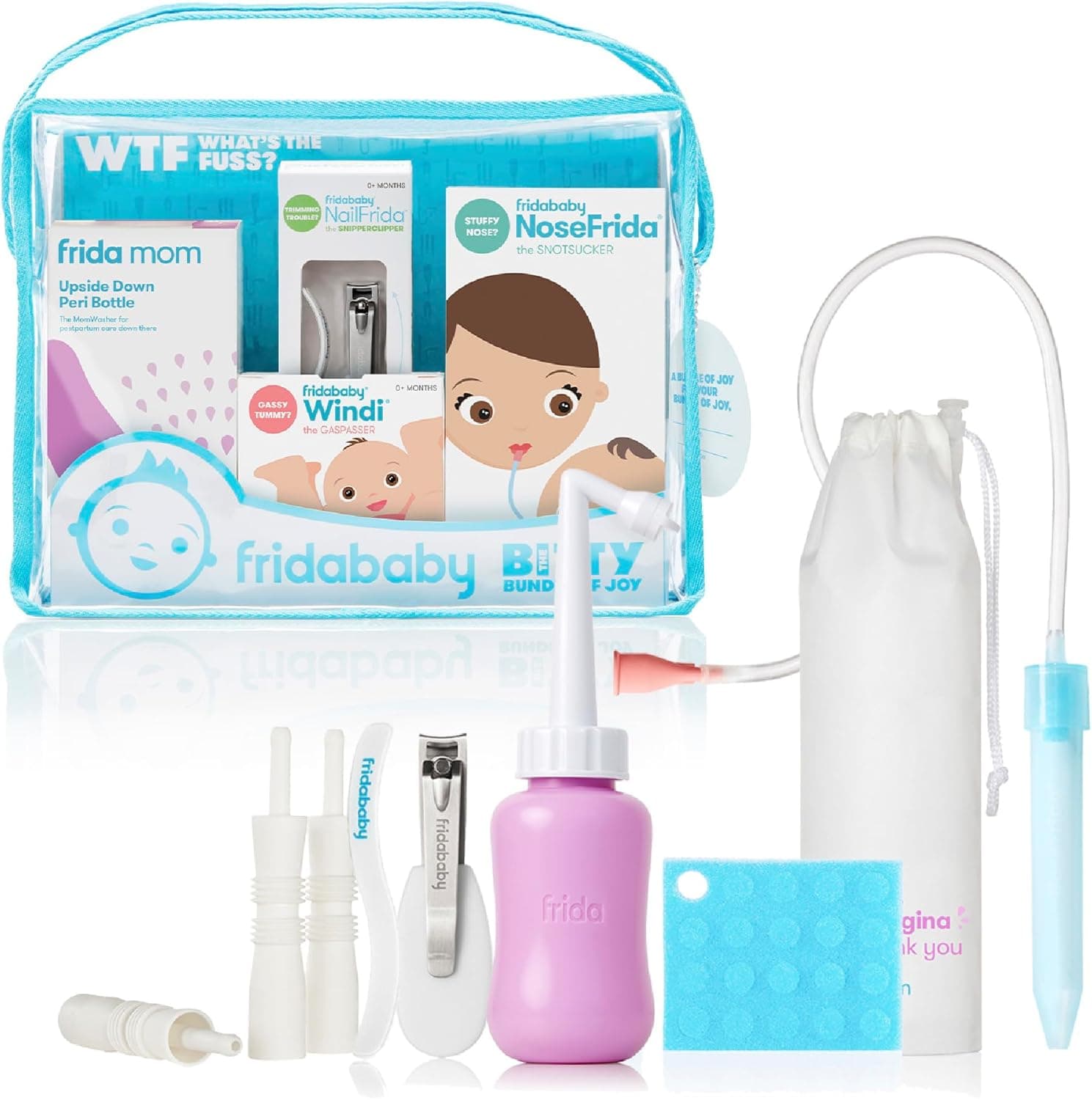 Frida Baby Bitty Bundle of Joy Mom & Baby Essentials Healthcare and Grooming Gift Kit, Peri Bottle