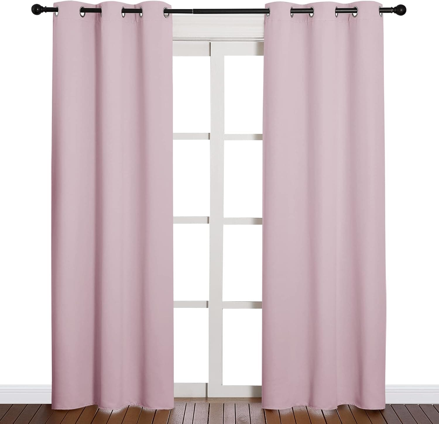 NICETOWN Nursery Essential Thermal Insulated Grommet Blackout Curtains 42x84, Baby Pink, 1 Pair