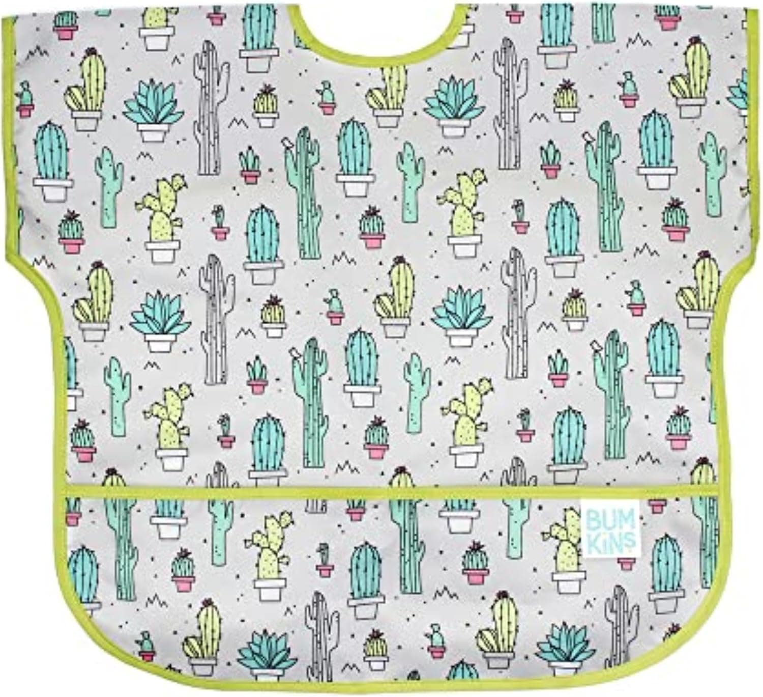 Bumkins Bibs, Baby and Toddler Large for 1-3 Years, Short Sleeve, Mess Proof Waterproof Fabric Bib