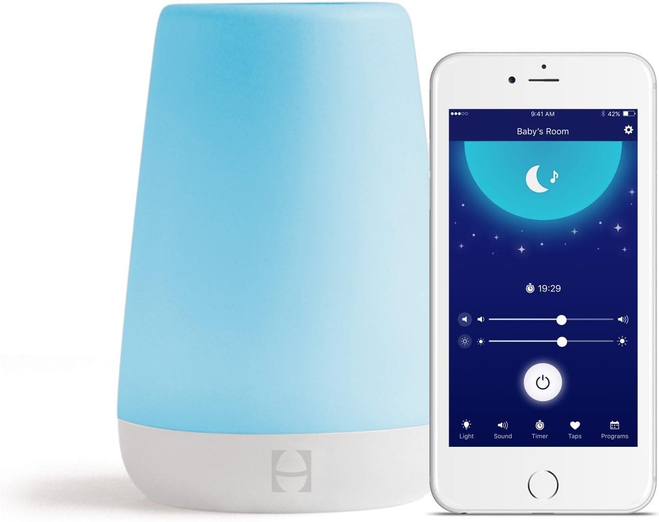 Hatch Baby Sound Machine & Night Light, Time-to-Rise Alarm Clock, White Noise, Nursery Stories, Silver