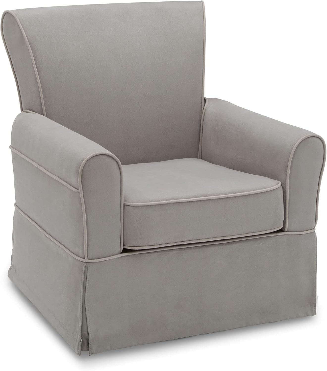 Delta Children Benbridge Upholstered Glider Swivel Rocker Chair, Dove Grey with Soft Grey Welt