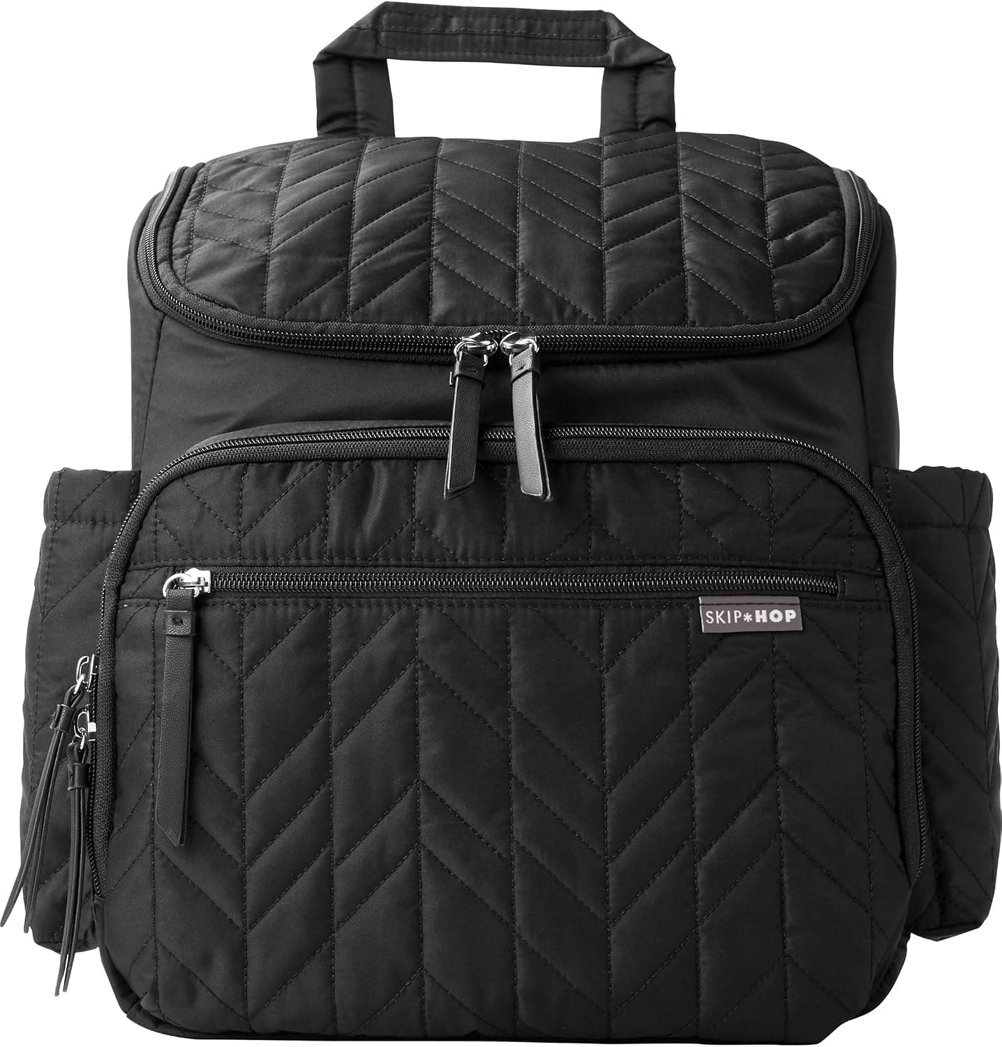 Skip Hop Diaper Bag Backpack Forma, Multi-Function Baby Travel Bag with Changing Pad, Jet Black