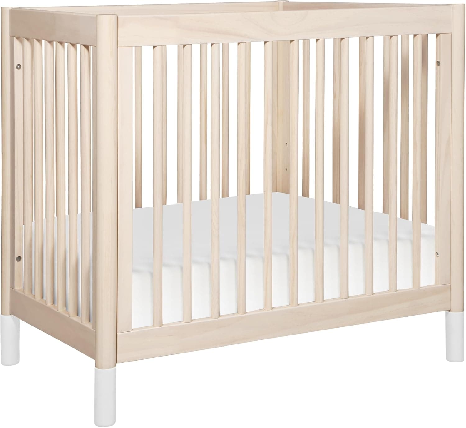 Babyletto Gelato 4-in-1 Convertible Mini Crib, Washed Natural and White
