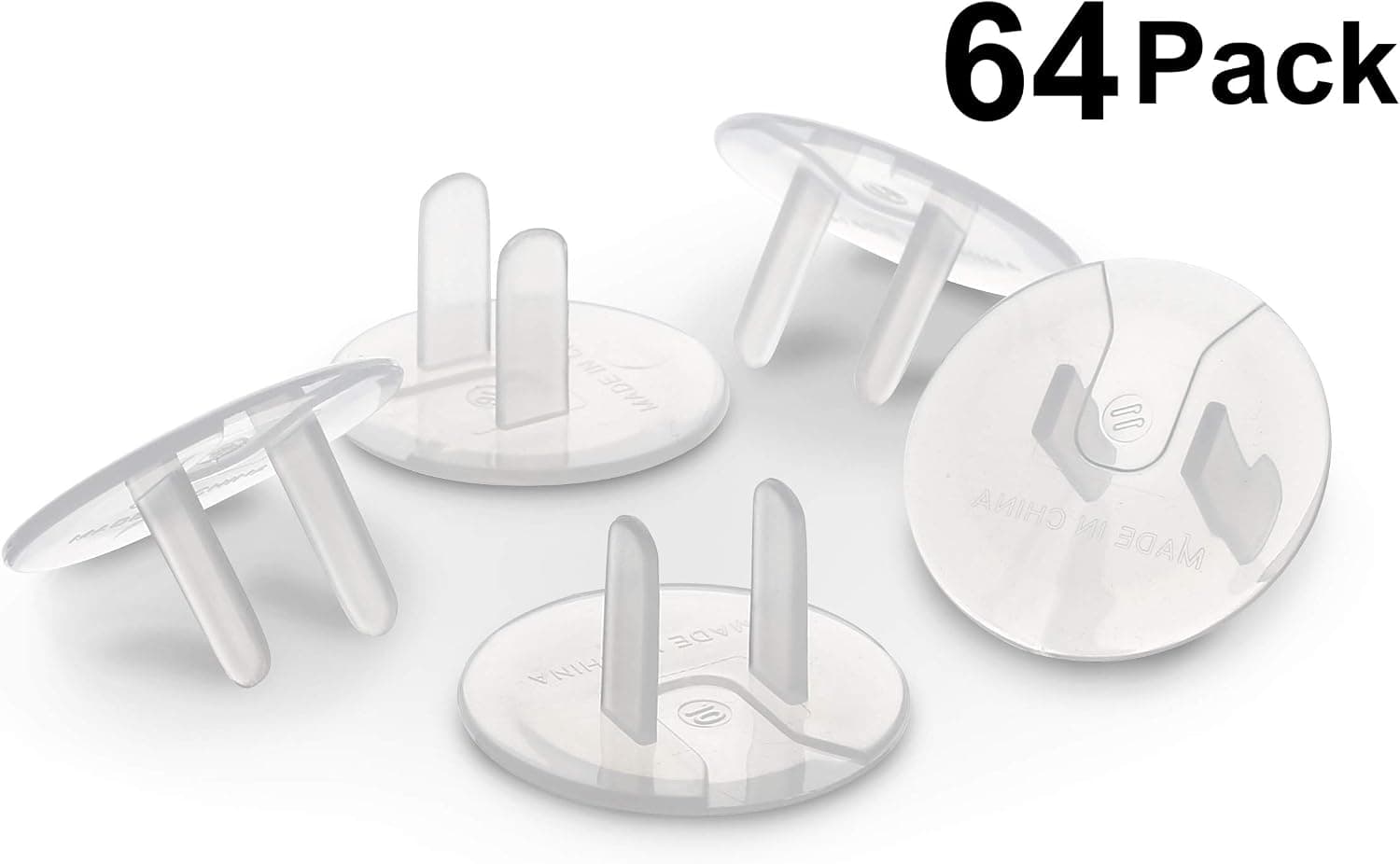 Outlet Plug Covers Clear Child Proof Electrical Protector Safety Caps by Jool Baby Products (64 Pack)