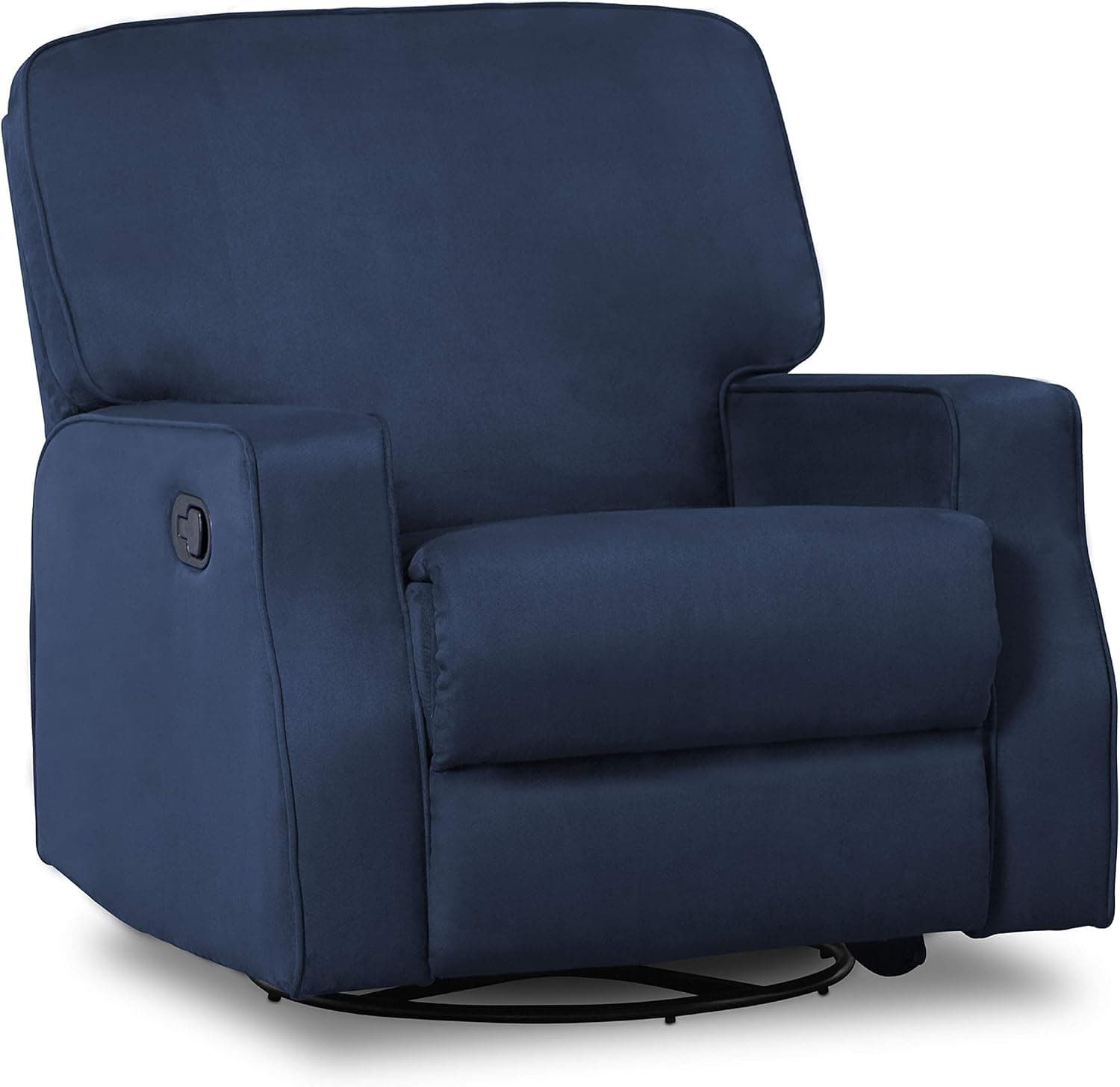 Delta Children Caleb Nursery Recliner Glider Swivel Chair, Navy