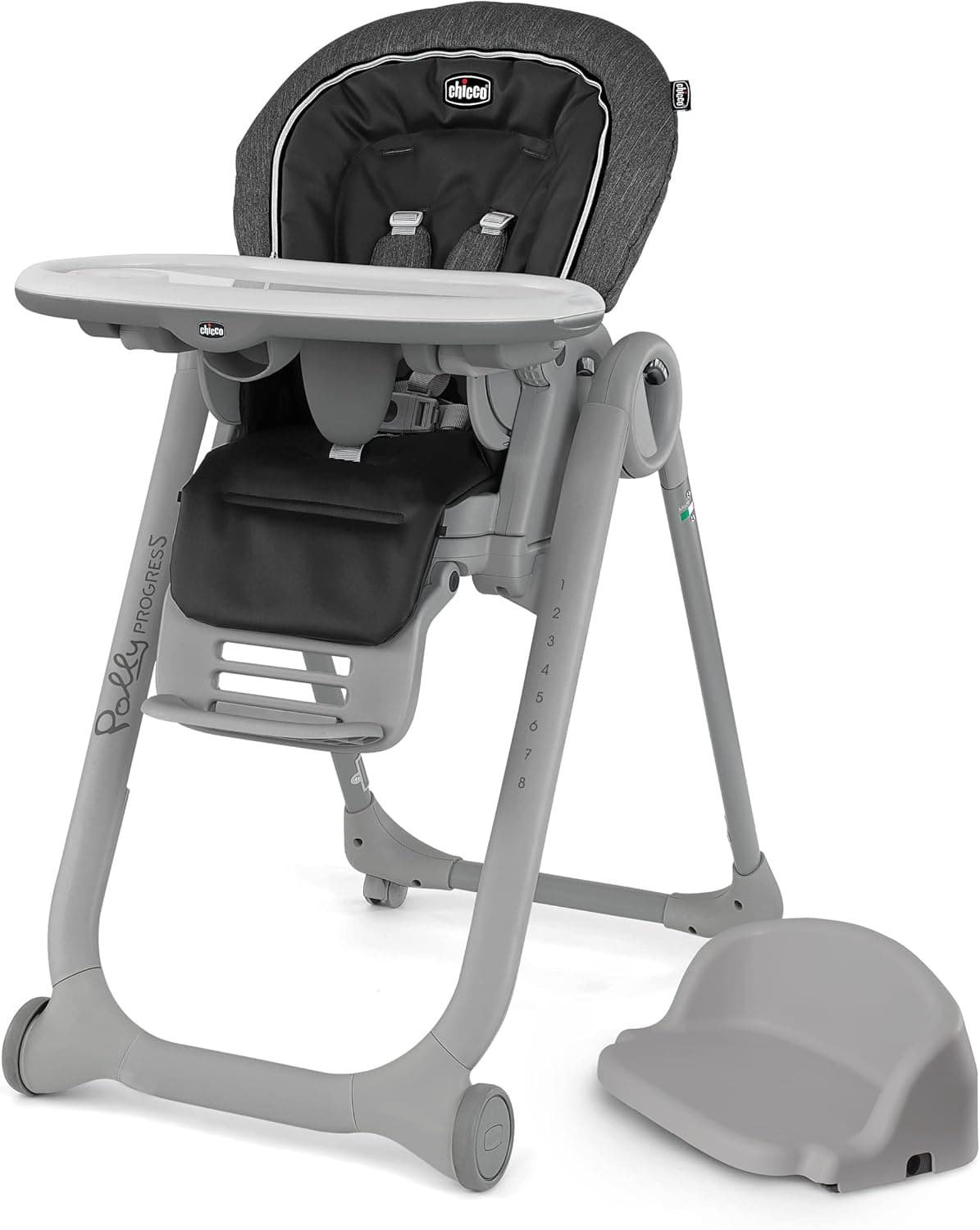 Chicco Polly Progress 5-in-1 High Chair - Minerale | Black