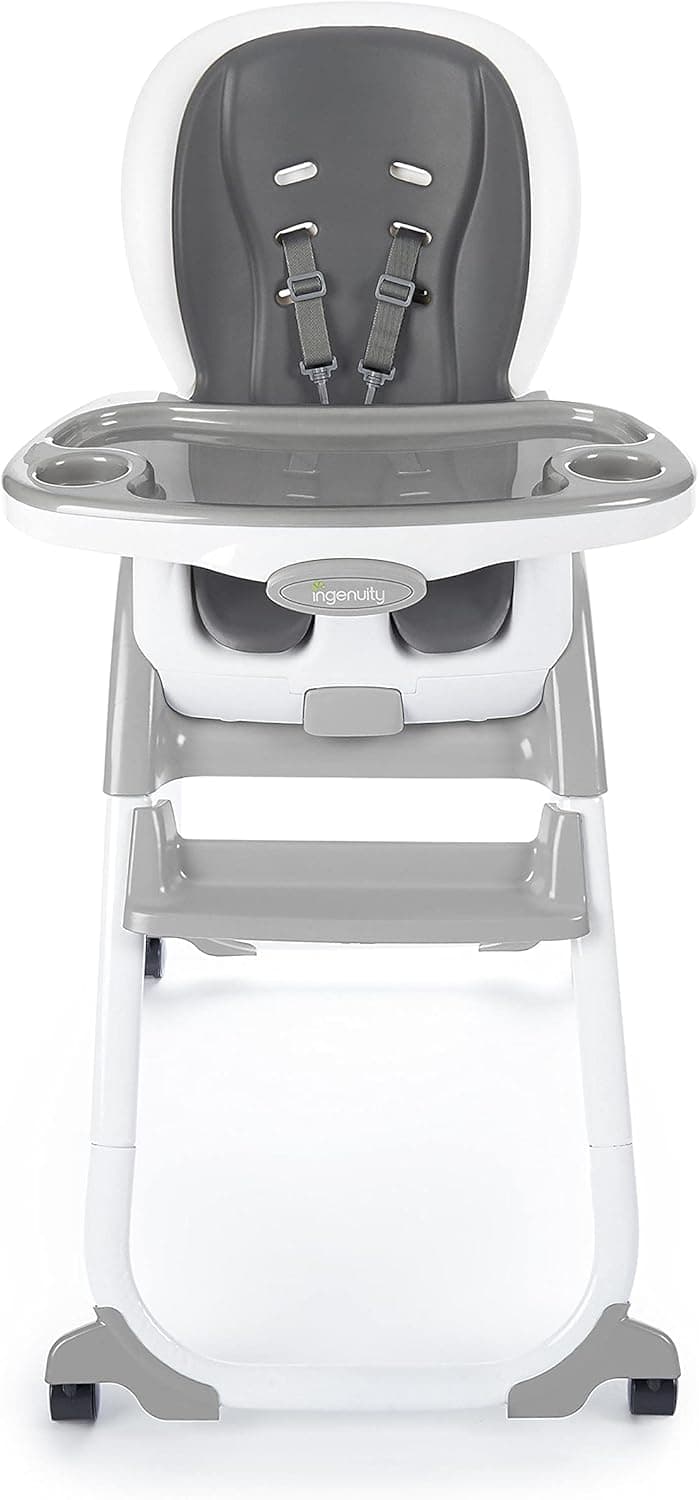 Ingenuity SmartClean Trio Elite 3-in-1 Convertible Baby High Chair, Toddler Chair and Booster, Slate