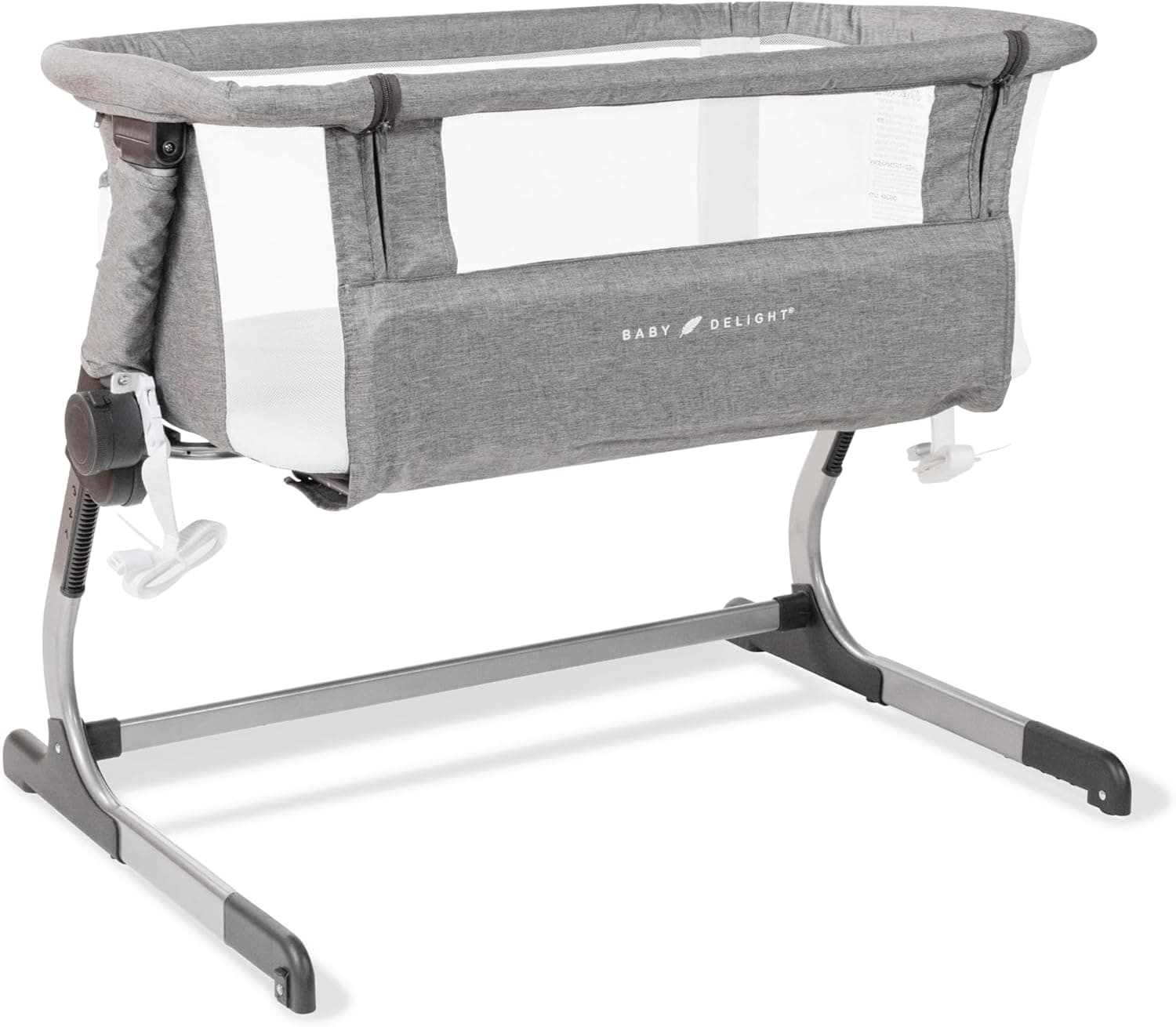 Baby Delight Beside Me Dreamer Bassinet & Bedside Sleeper, Charcoal Tweed - 7-Position