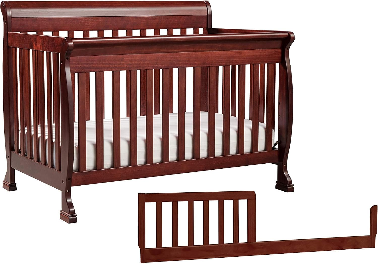 DaVinci Kalani 4-in-1 Convertible Crib with Toddler Bed Conversion Kit, Rich Cherry