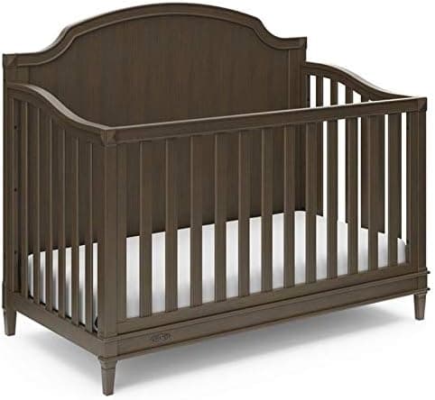 Storkcraft Graco Alicia 4-in-1 Convertible Crib, Slate Gray - 3-Position Adjustable Mattress Base