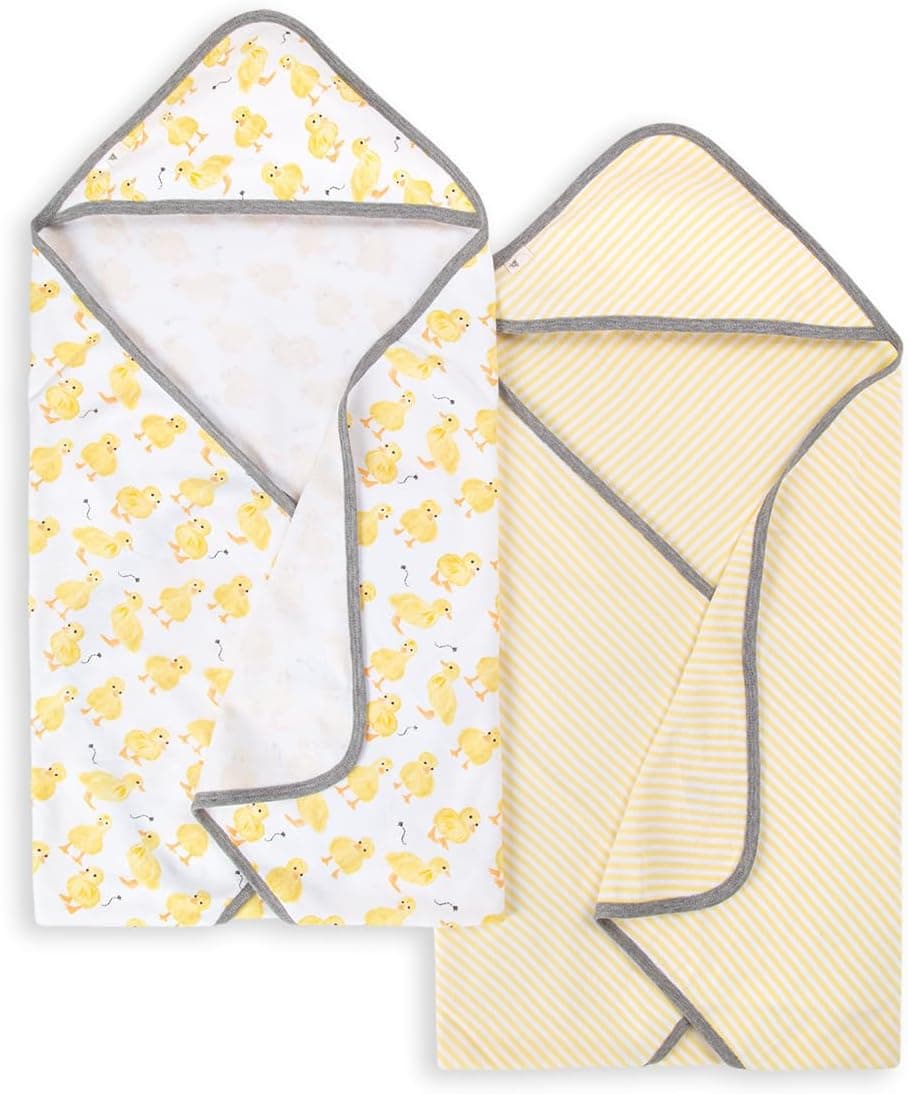 Burt's Bees Baby Infant Hooded Towels, 2-Pack, 100% Organic Cotton Knit Terry, 29 x 29 Inch