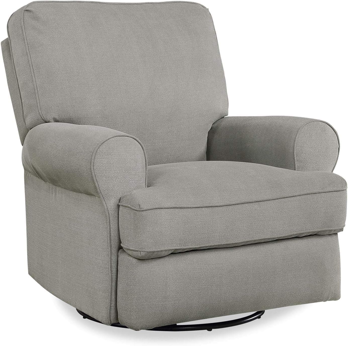 Baby Relax Kenzie Swivel Glider Recliner Chair, Nursery Furniture, Gray Chenille Upholstery