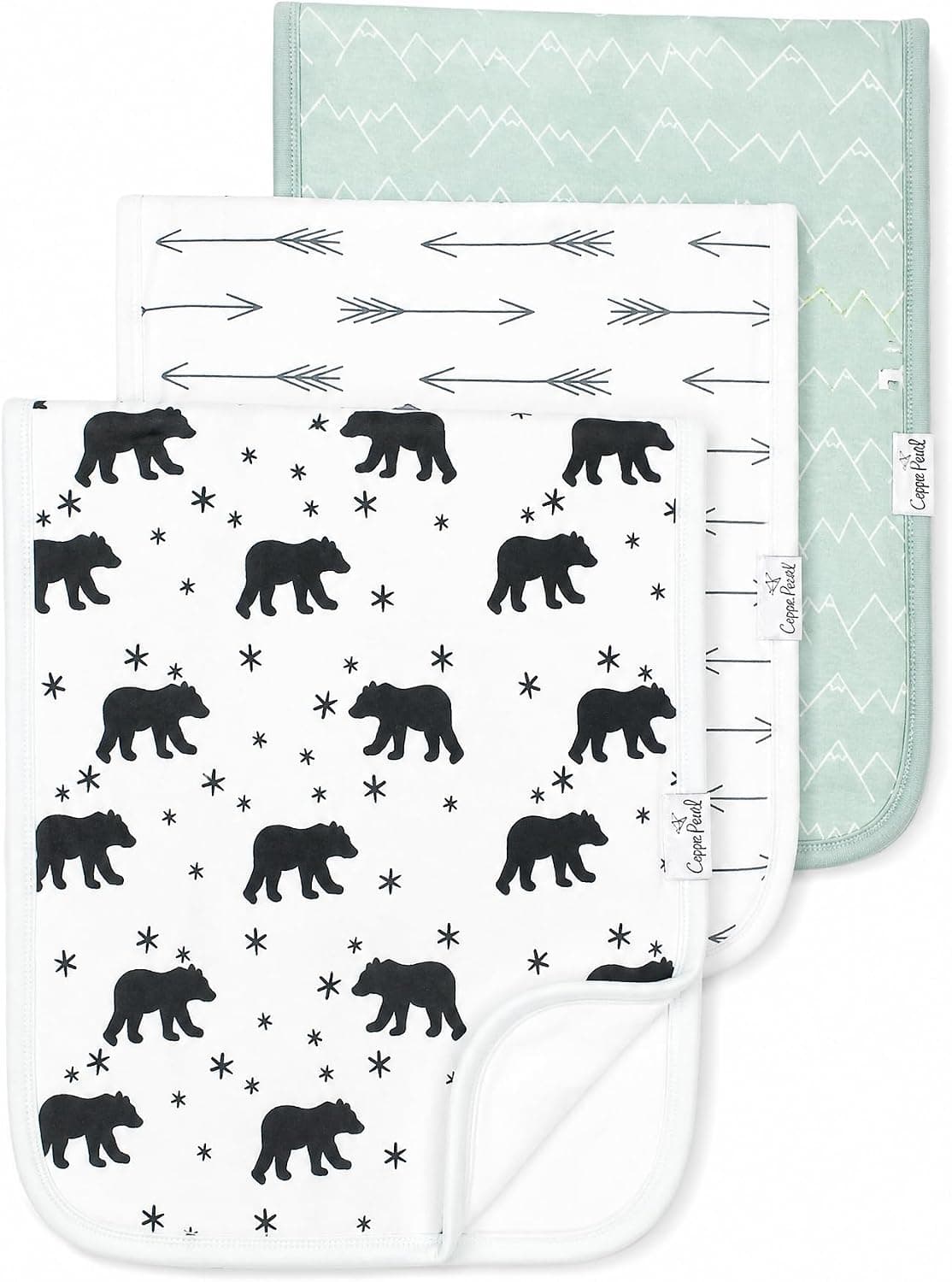 Copper Pearl Baby Burp Cloth Large 21x10 Premium Absorbent Triple Layer Gift Set Nautical, Pack of 3