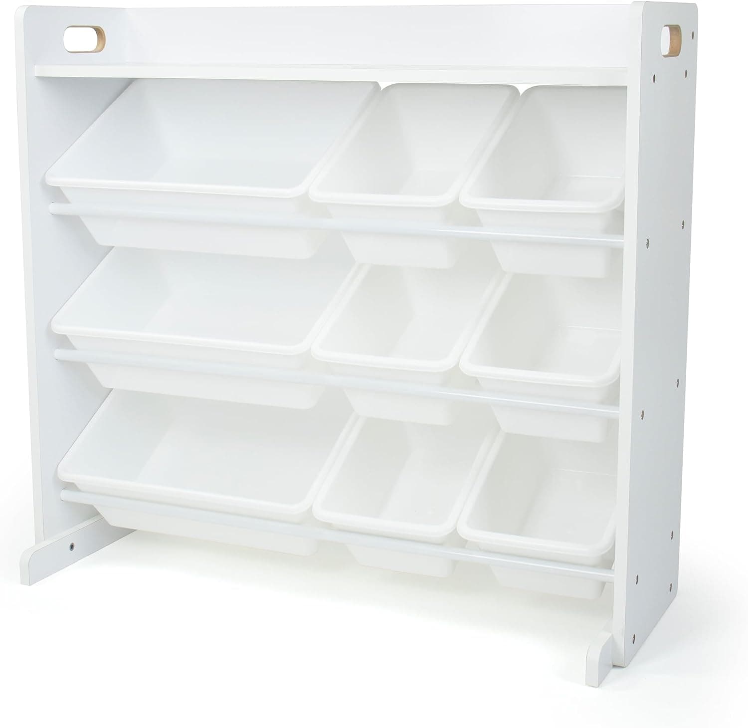 Humble Crew Toy Storage Organizer with Top Shelf and 9 Removable Bins, White/White Toy Rack