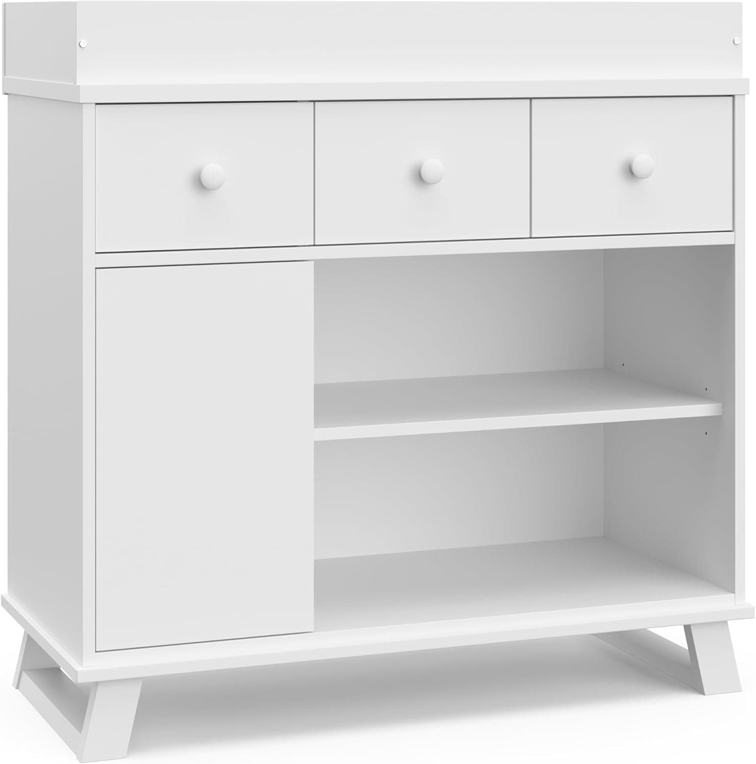 Storkcraft Modern Nursery Changing Table Dresser Combo, White - Removable Topper