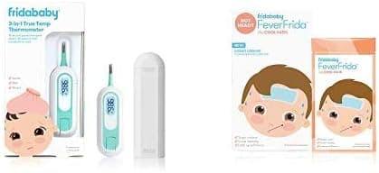FridaBaby 3-in-1 True Temp Digital Thermometer + Cool Pads for Infants, Toddlers and Kids