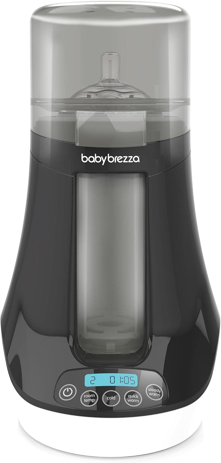 Baby Brezza Fast Baby Bottle Warmer, Breastmilk + Formula Defroster, Universal Fit, Black