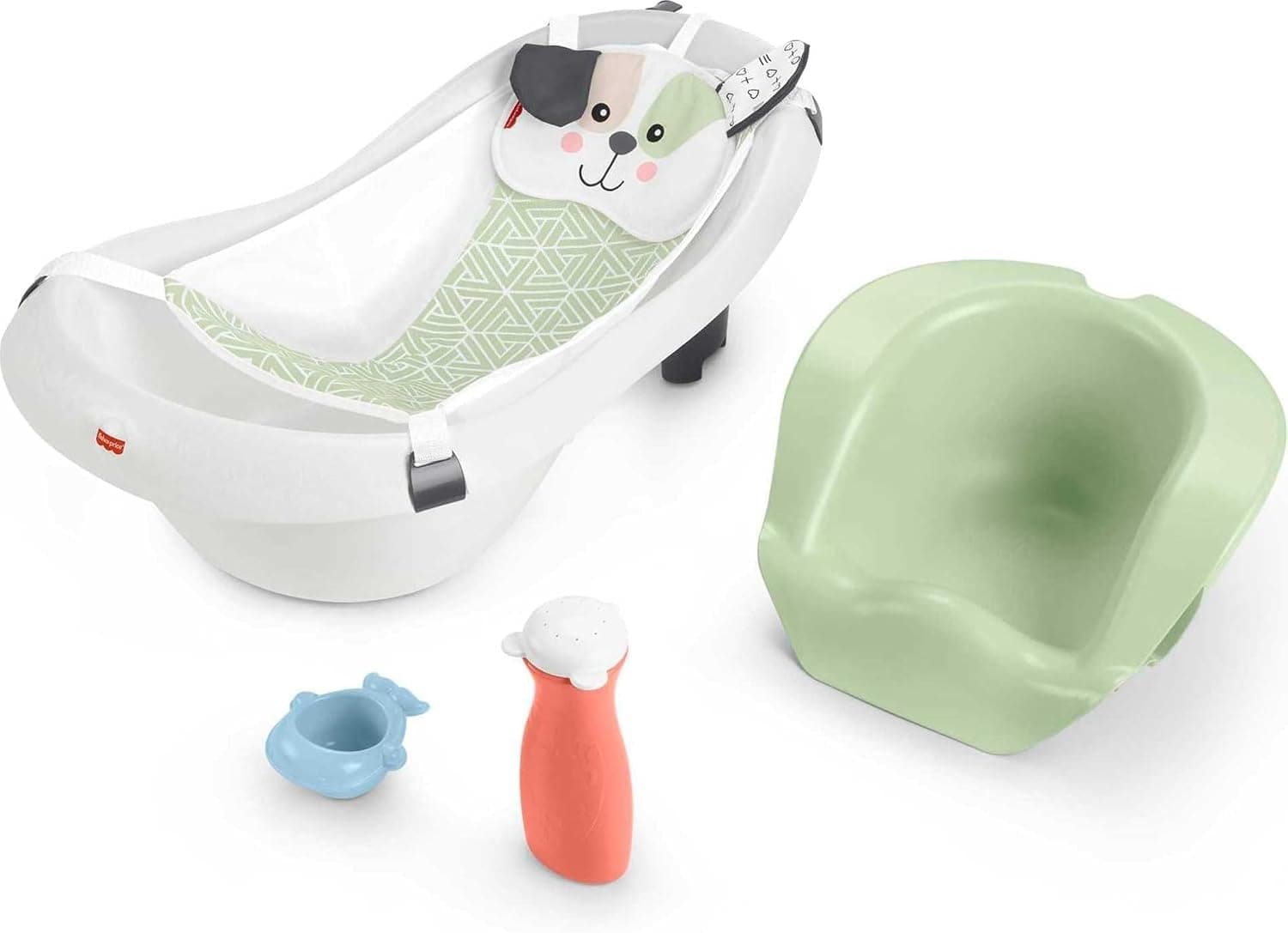 Fisher-Price Baby to Toddler Bath 4-in-1 Sling 'n Seat Tub with 2 Toys, Puppy Perfection