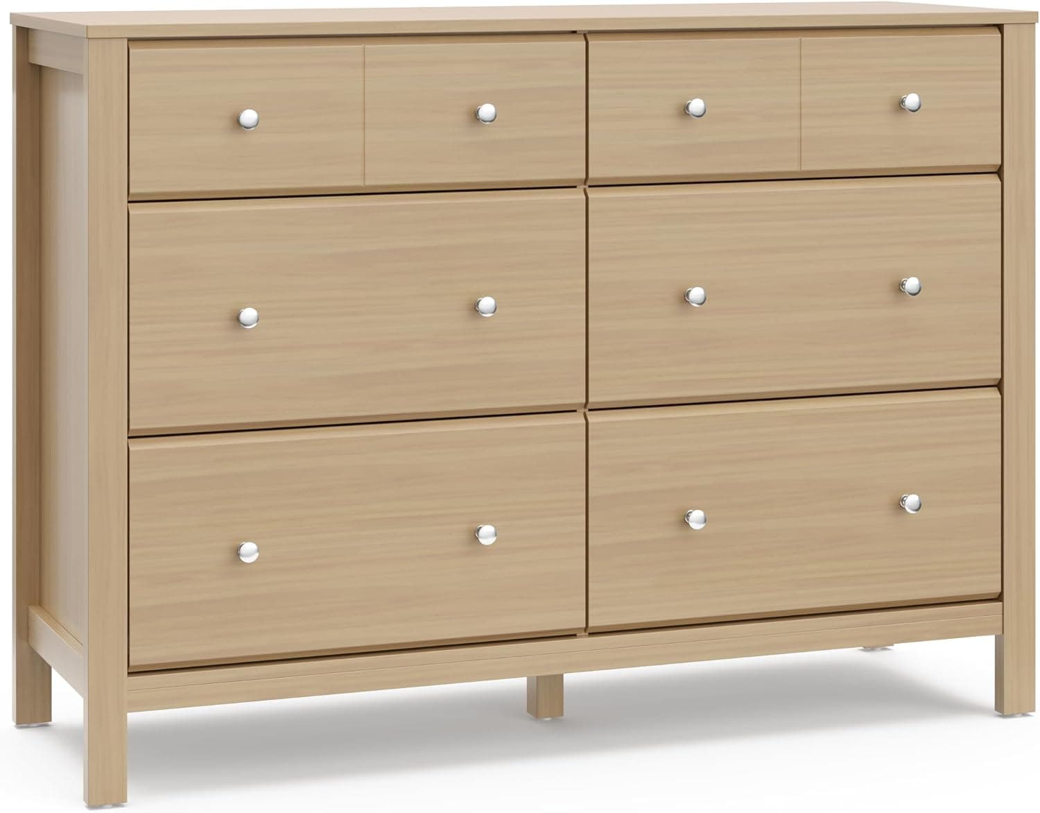 Storkcraft Horizon 6 Drawer Dresser Black, Greenguard Gold Certified Modern Nursery Storage