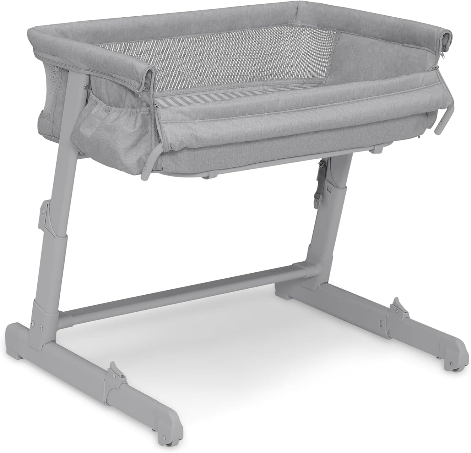 Delta Children babyGap Whisper Bedside Bassinet, Grey - Breathable, Adjustable Heights