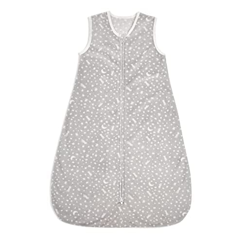 aden + anais Essentials Easy Sleeping Bag, 100% Polyester Snuggly Velboa, Wearable Baby Blanket, TOG 1.5, Small, 0-6 Months, Winter Sky