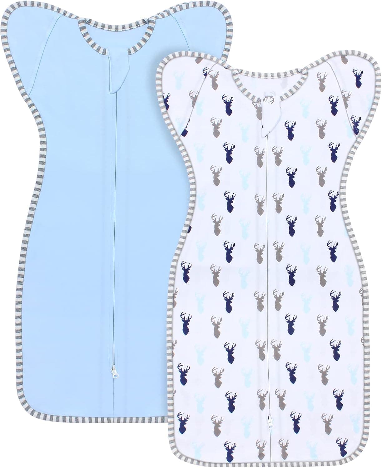 Transition Swaddle & Sleep Sack 6-9 Months Arms Up 2-Way Zipper 100% Cotton 0.8 Tog Wearable Blanket