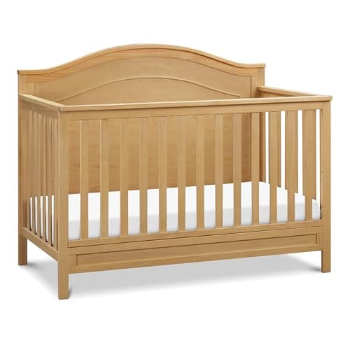DaVinci Charlie 4-in-1 Convertible Crib in Honey, Greenguard Gold Certified | Converts to Toddler Bed, Daybed, Full-Size Bed, 4 Adjustable Mattress Heights, Conversion Kits Sold Separately, Easy Assembly