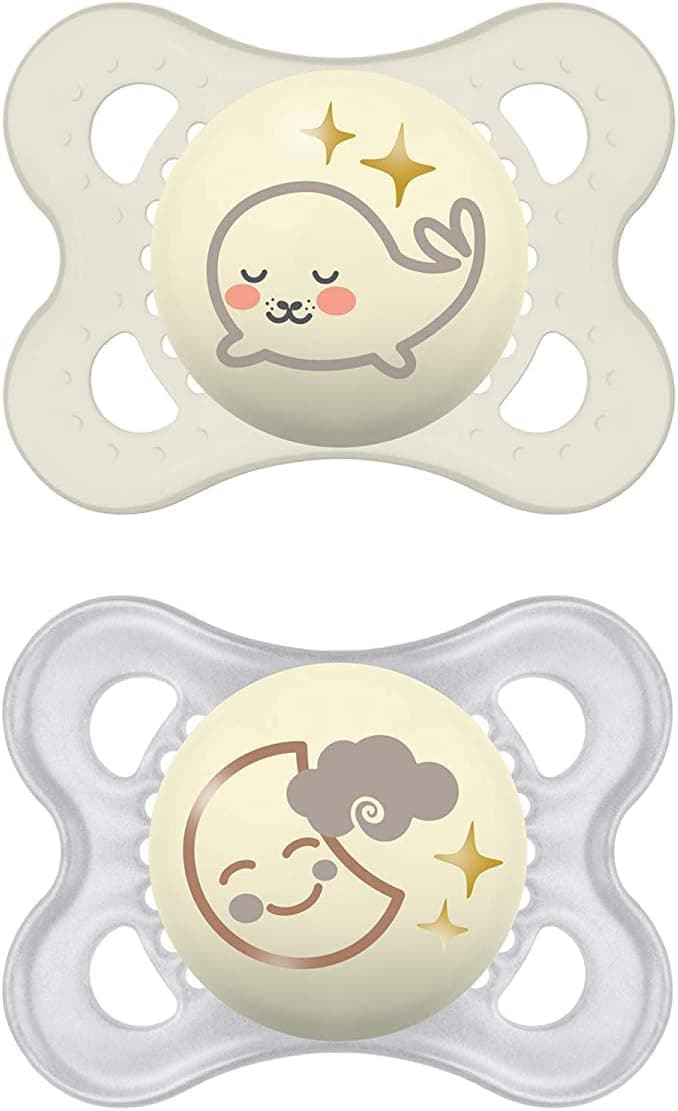 MAM Original Day & Night Baby Pacifier, Glows in the Dark, 0-6 Months, Unisex Baby, 2 Count