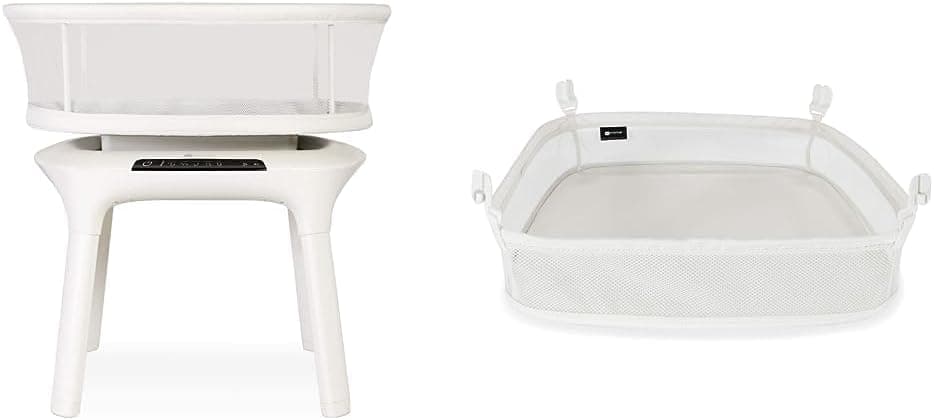 4moms MamaRoo Sleep Bassinet with Storage Basket - 5 Motions, Bluetooth Enabled