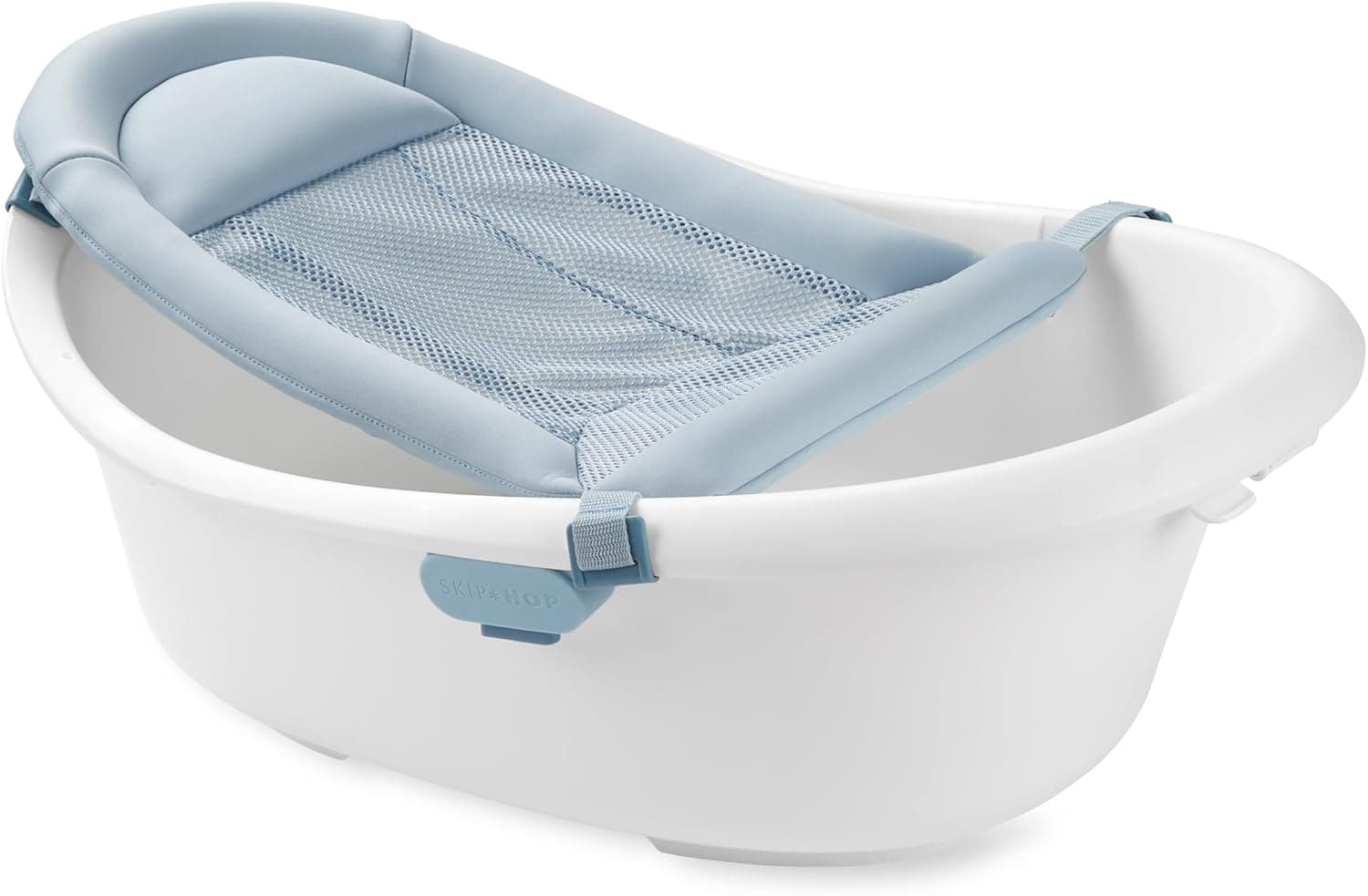 Skip Hop Baby Bath Tub 4-in-1 Grow with Baby Infant to Toddler with Supportive Sling, Wave