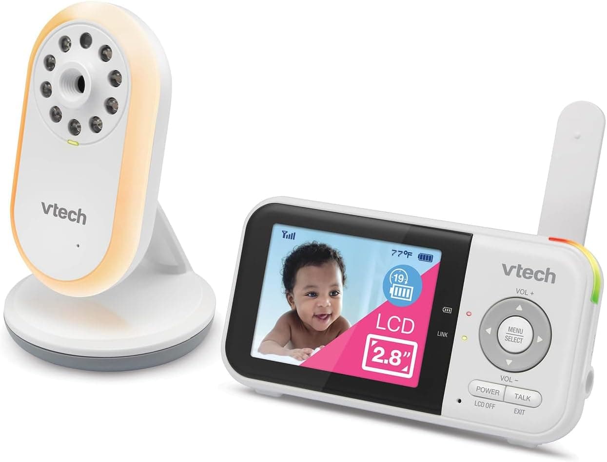 VTech VM3258 2.8 inch Digital Video Baby Monitor with Night-Light, Two-Way Audio, Temperature Sensor