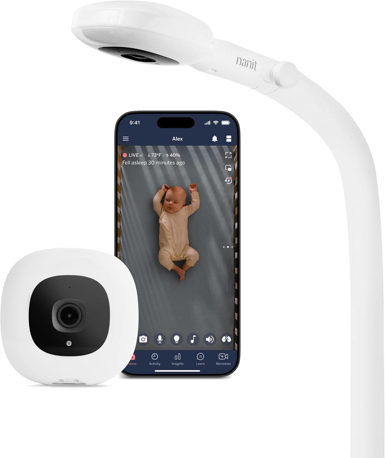 Nanit Smart Baby Video Monitor, Camera & Floor Stand, 1080p Wi-Fi, 2-Way Audio, Night Vision, Pro